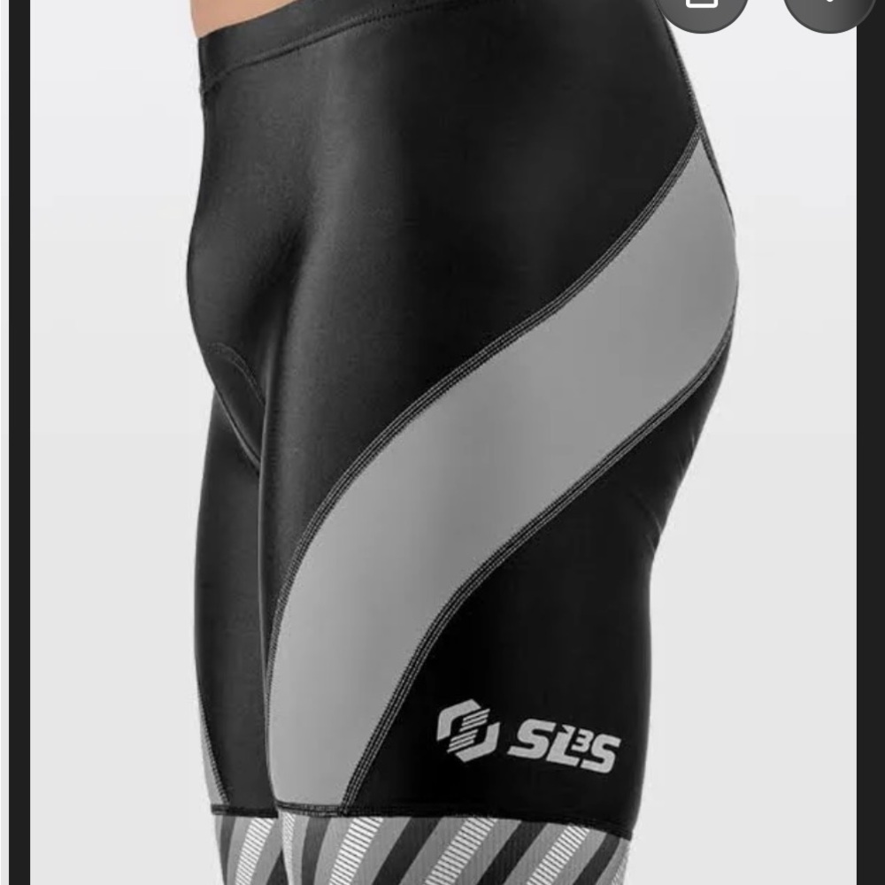 NWT SL3S Men's Black & grey intelligent apparel race short back zipper pockets